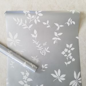 Wallpaper Silver & White Botanical Leaves